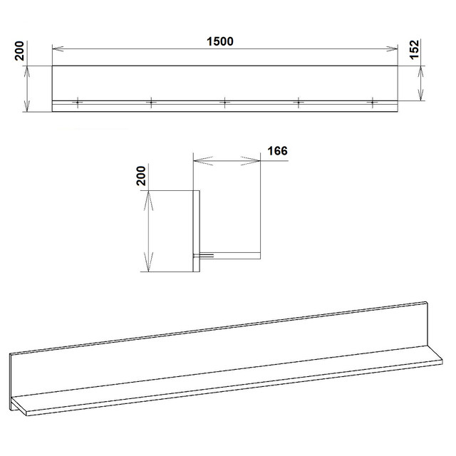 Размеры полки-25 Компанит