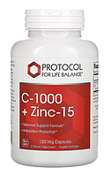 Protocol for Life Balance C-1000 + Zinc-15 120 veg caps