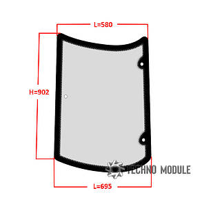 Скло заднє бічне ліве (h-902, L-695x580) DF244DHXC