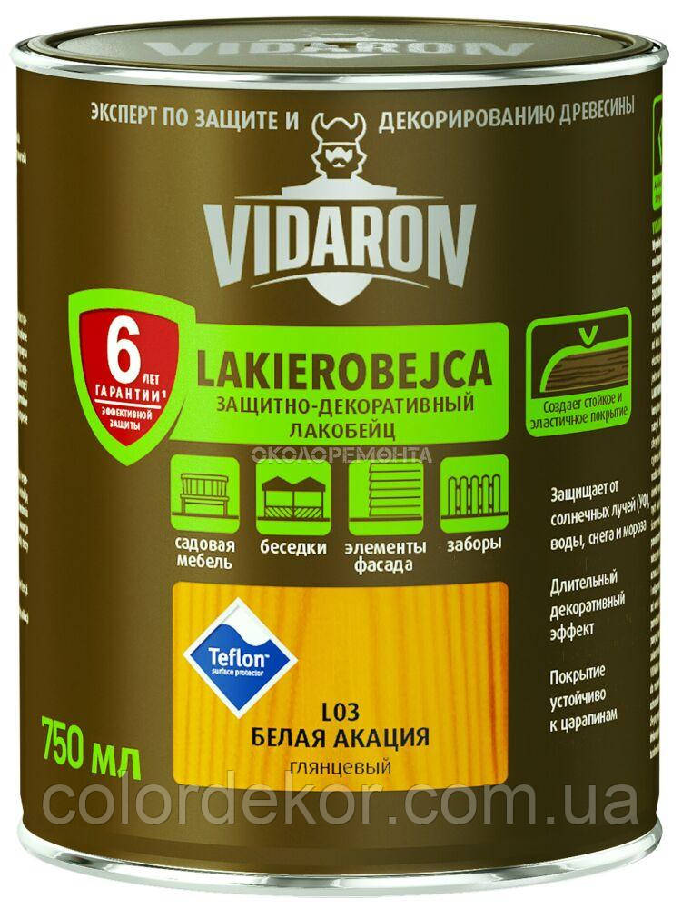 Просочення для дерева з біозахистом VIDARON LAKIEROBEJCA L03 біла акація 0,750 л