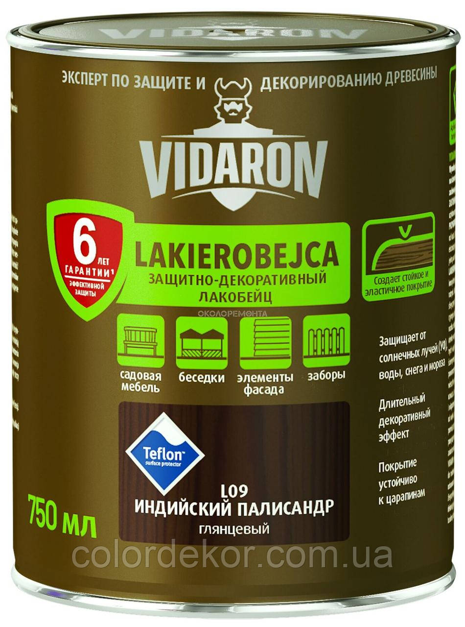 Просочення для дерева з біозахистом VIDARON LAKIEROBEJCA L09 індійський палісандр 0,7 л, фото 1