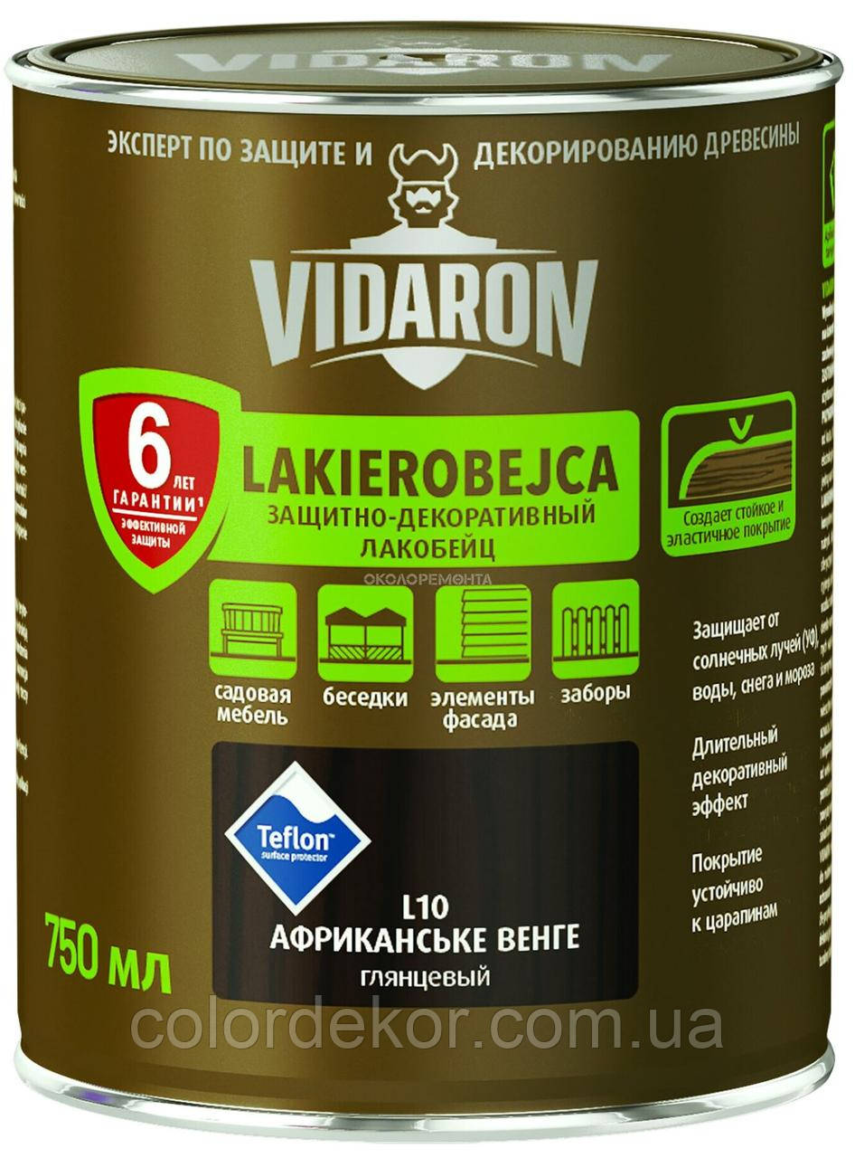 Просочення для дерева з біозахистом VIDARON LAKIEROBEJCA L10 африканське венге 0,750 л