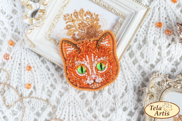 Набір для виготовлення брошки Тела Артіс Рудий кіт Б-112, фото 1