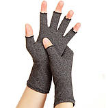 Турмалінові компресійні рукавички від артриту пальців кисті з біофотонами, фото 2