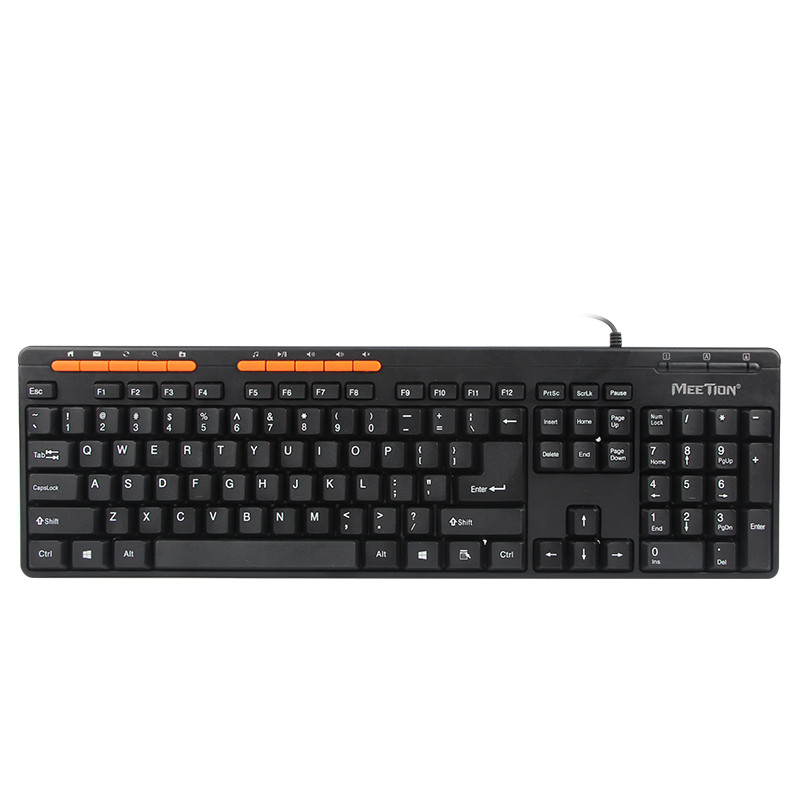 Клавіатура Meetion USB Multimedia Keyboard K600M RU, EN, чорна