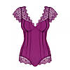 Боді еротичне Obsessive Moketta teddy purple S/M, фото 4