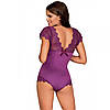 Боді еротичне Obsessive Moketta teddy purple S/M, фото 7