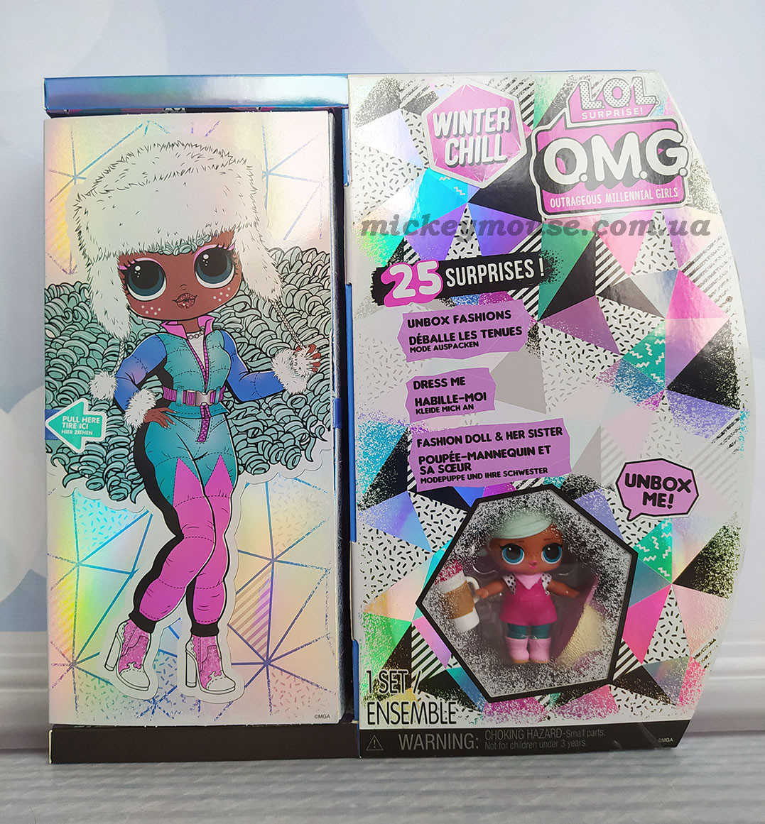 LOL Surprise! OMG Winter Chill ICY Gurl Fashion Doll & Brrr BB Doll with 25  Surprises (570240)