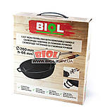 Сковорода чавунна емальована ø26 см (колір — чорний) глибока (сотейник) зі знімною ручкою БІОЛ 0326E, фото 4