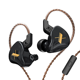 Навушники KZ ZS5 (EDX) з мікрофоном black для музики та дзвінків