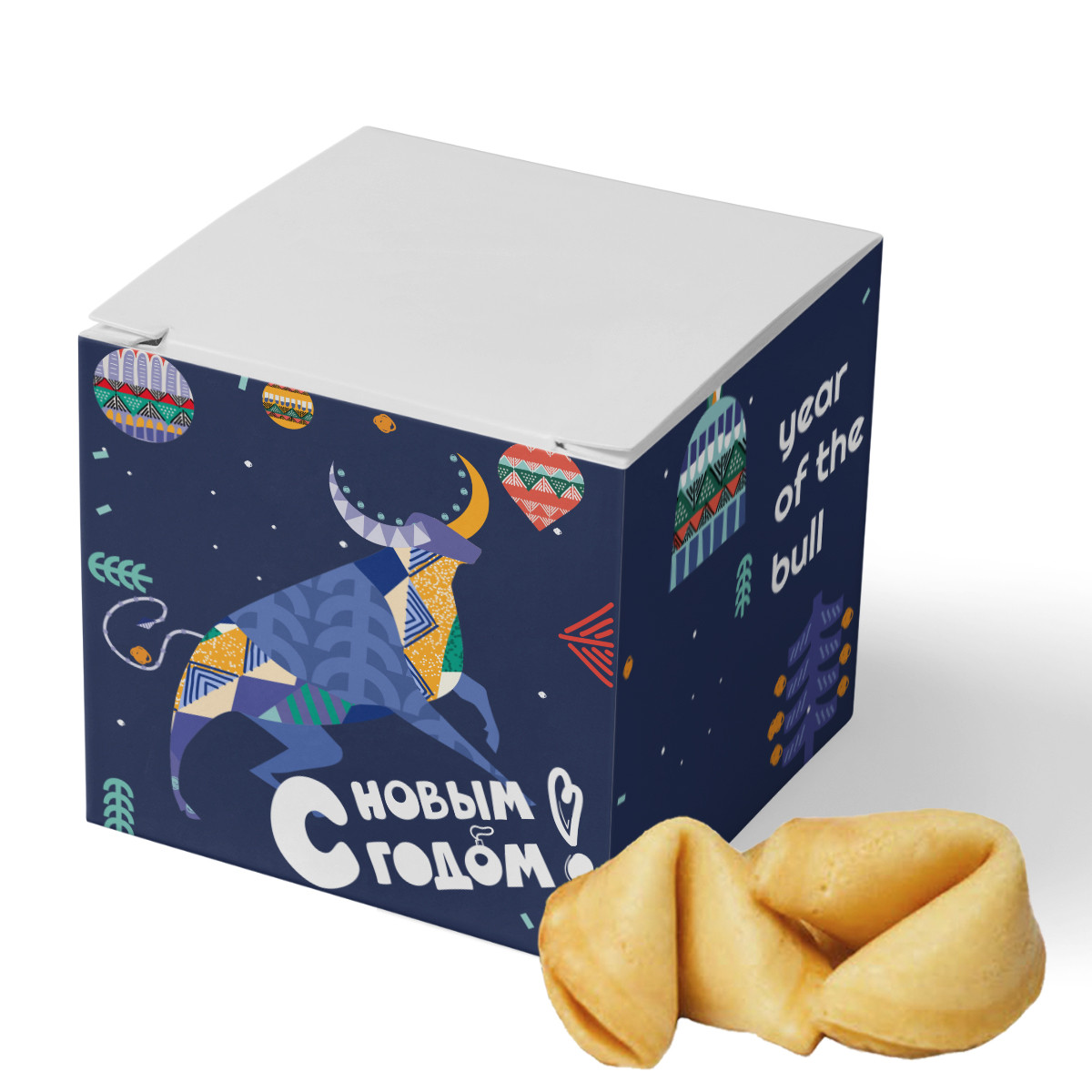 Печенье с предсказаниями З Новим Роком оригинальный подарунок прикольный, фото 1