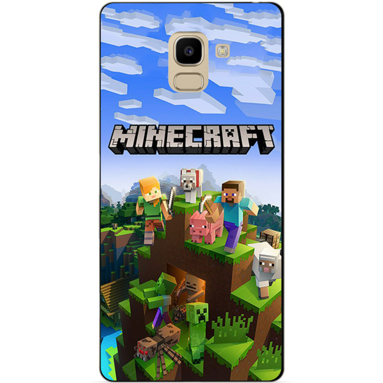 Силіконовий бампер чохол для Samsung J6 2018 с рисунком Minecraft Майнкрафт