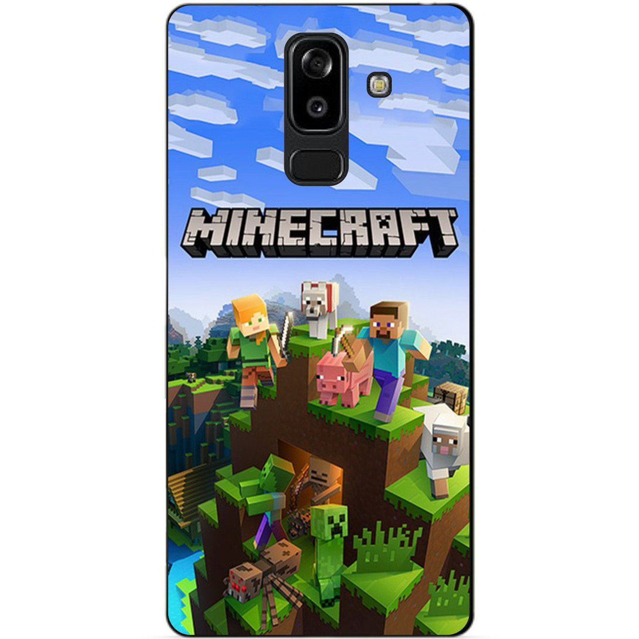 Силіконовий бампер чохол для Samsung J8 з малюнком Minecraft