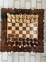 3 гри в 1 наборі дерев'яні шахи, нарди, шашки 50 см 50 см Королівські 15