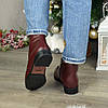 Черевики жіночі шкіряні на шнурівці, колір бордо, фото 2
