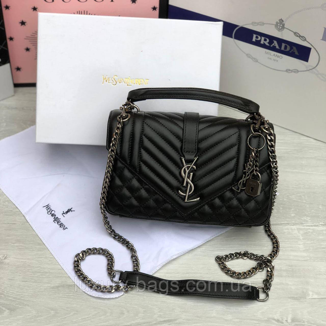 Жіноча шкіряна сумка Yves Saint Laurent YSL Шкіряна жіноча