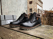 Чоловічі зимові шкіряні черевики Zangak Black/Brown чорні з коричневим, фото 3