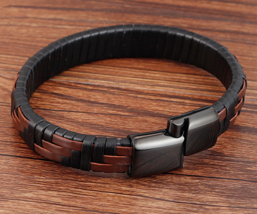 Чоловічий шкіряний браслет Primo Cowboy Lux 21 - Black, фото 1