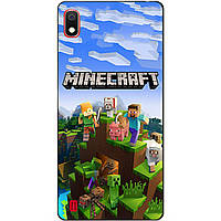 Силіконовий бампер чохол для Samsung A10 Galaxy A105F з малюнком Minecraft