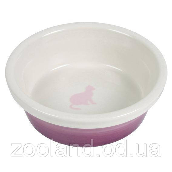 24792 Trixie Kitty миска керамічна з малюнком кішки, рожевий