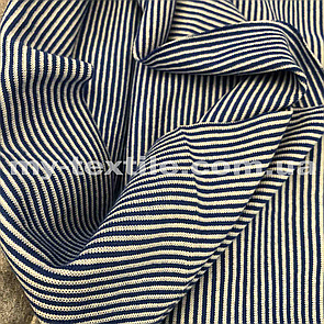 Рібана гладка трикотажна гумка ширина 180 см Синя Смужка