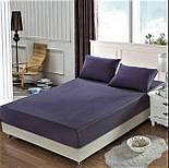 Простирадло на резинці 90х200х20см сатин тм Ярослав №9 сливовий, фото 2