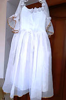 Белое нарядное карнавальное платье 134-140 см б/у