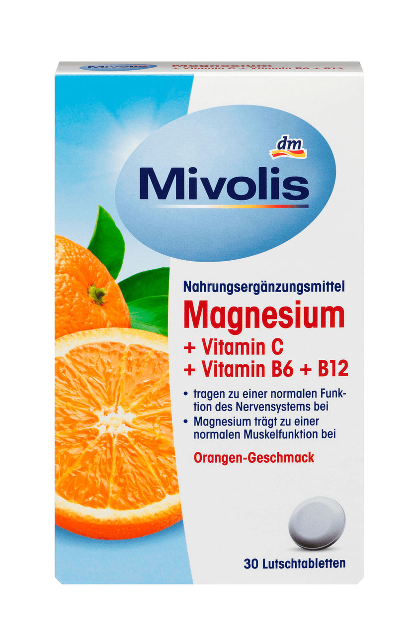 Біологічно активна добавка Mivolis Magnesium + Vitamin C + Vitamin B6 + B12 (30 таб.)