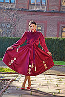 Вишите оксамитове плаття дизайнерське, плаття вишивка на оксамиті, ексклюзивна вишиванка плаття