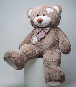 Плюшевий ведмедик Mister Medved з латками Френк 2 метри Капучино