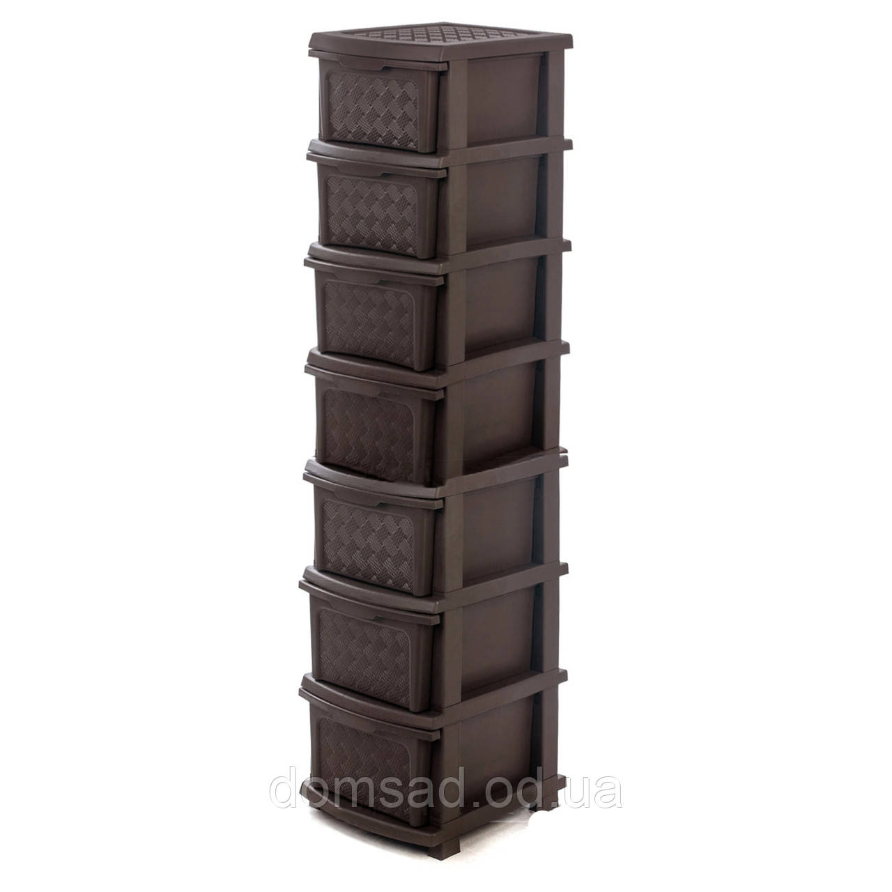 Комод пластиковий R-Plastic "Компакт Плюс" 7 ярусів 146*40*34 см, коричневий