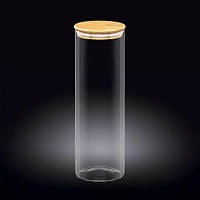 Емкость для хранения с бамбуковой крышкой WILMAX Thermo Glass 10х30,5 см 2000 мл Цвет прозрачный 888510/А