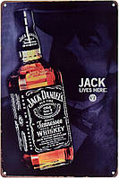 Металлическая табличка / постер "Jack Daniel s (Джек Живет Здесь)" 20x30см (ms-00682)