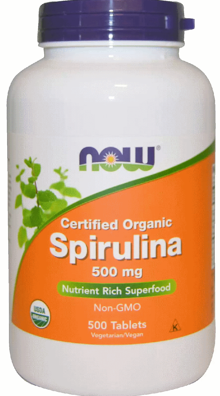 Спіруліна органічна Now Foods Spirulina 500 mg 500 Tabs, фото 1