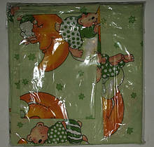 Комплект постільний дитячий 3 предмета,простирадло на гумці , кольору арт 292 . зелений гумка