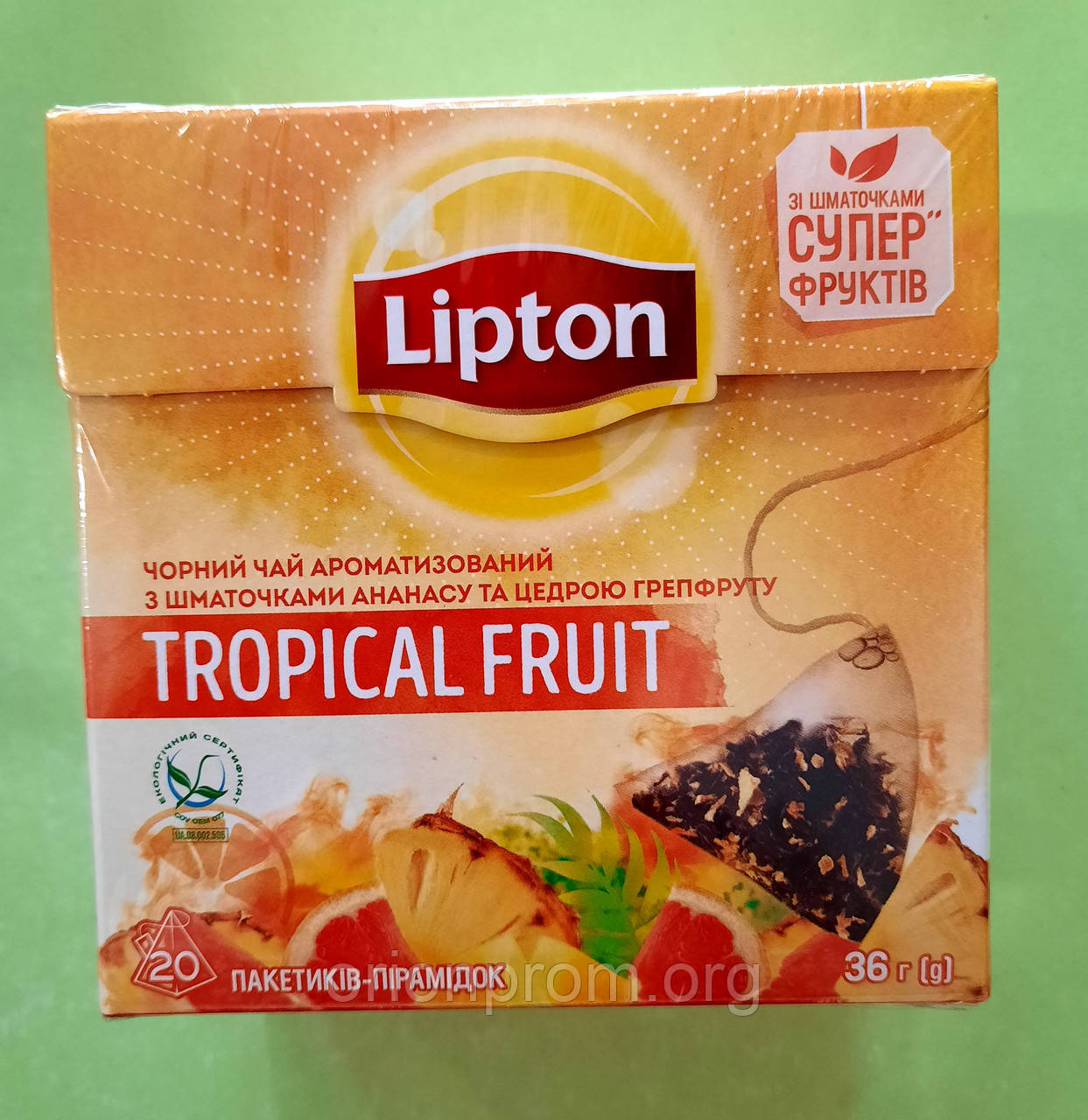 Чай Lipton Tropical Fruit 20 пірамідок чорний