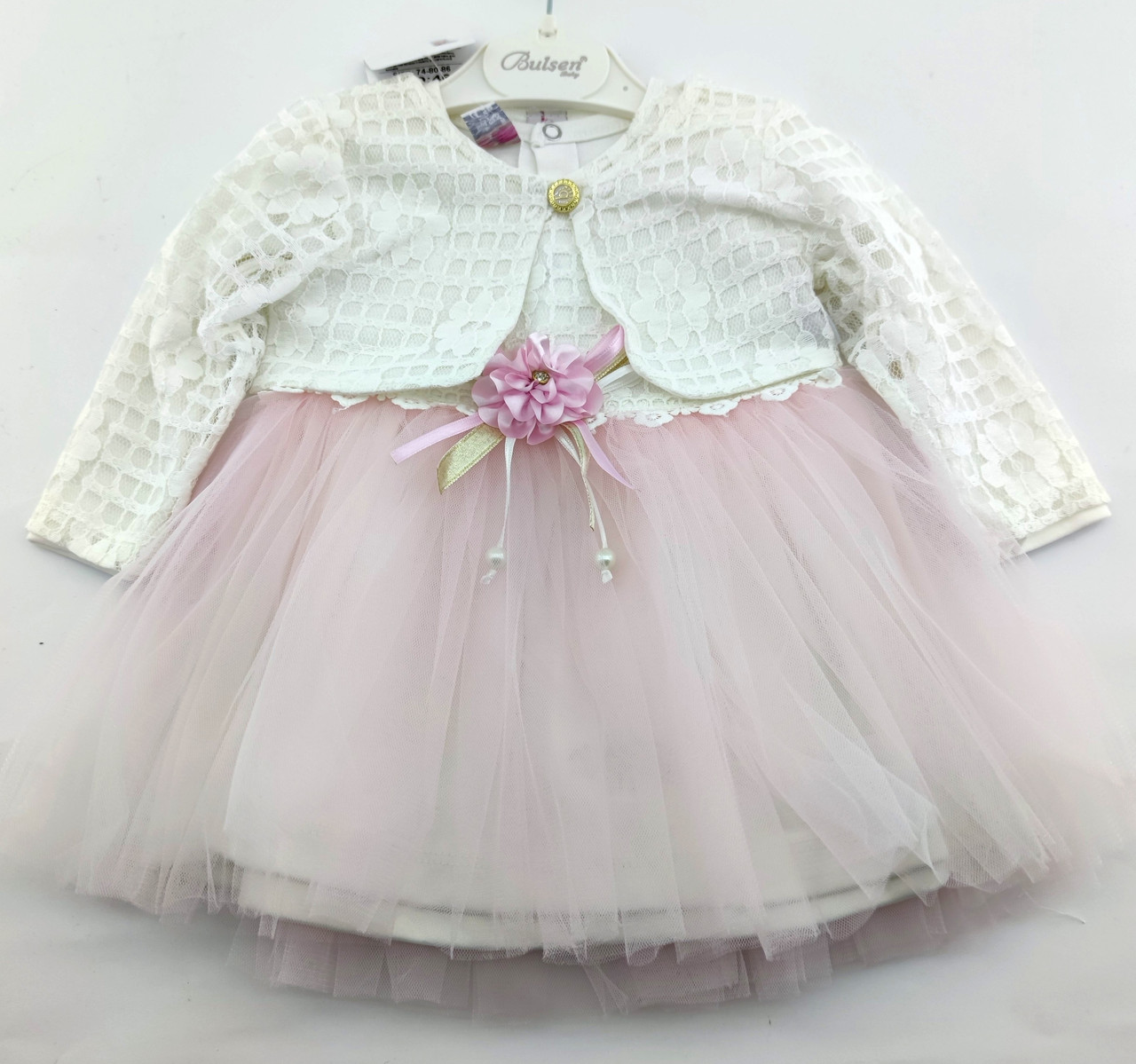 Дитяче плаття Туреччина 6, 9, 12 місяців для новонародженої дівчинки ошатне рожеве (ПДН20)