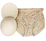 Бежеві трусики пушап для округлення і збільшення сідниць з утяжкою живота, фото 4