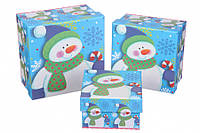 Новогодняя подарочная коробочка "Снеговик " оптом
