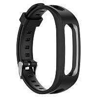 Силіконовий кольоровий ремінець на фітнес трекер Honor Band 4 і Band 5. Чорний
