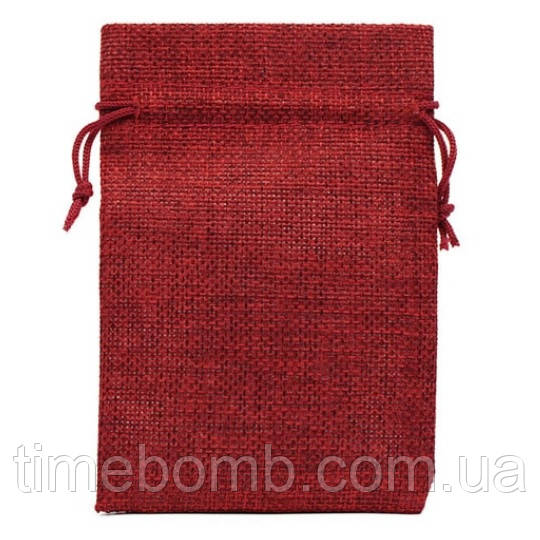 Подарунковий мішечок джутовий 10 x 14 см червоний