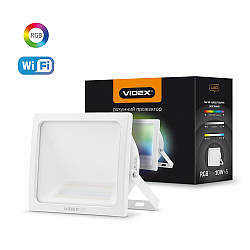 LED Смарт прожектор VIDEX 10W RGB Wi-fi 3000-6500 Білий