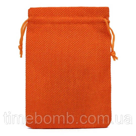 Подарунковий мішечок джутовий 10 x 14 см Помаранчевий