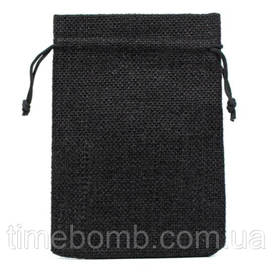 Подарунковий мішечок джутовий 10 x 14 см чорний