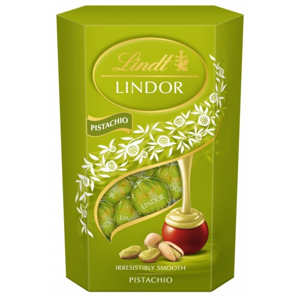 Шоколадні цукерки Lindt Lindor Pistachio з фісташковим праліне, 200 г.