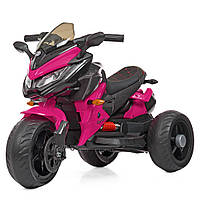 Детский электромобиль Мотоцикл M 4274 EL-8, музыка, свет, EVA колеса, кожа, розовый