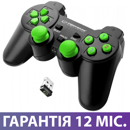 Беспроводной джойстик для ПК Esperanza Gladiator GX600, Black/Green ...