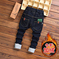 Модні теплі джинси для хлопчика на зиму Утеплені дитячі джинси на флісі Розмір 90