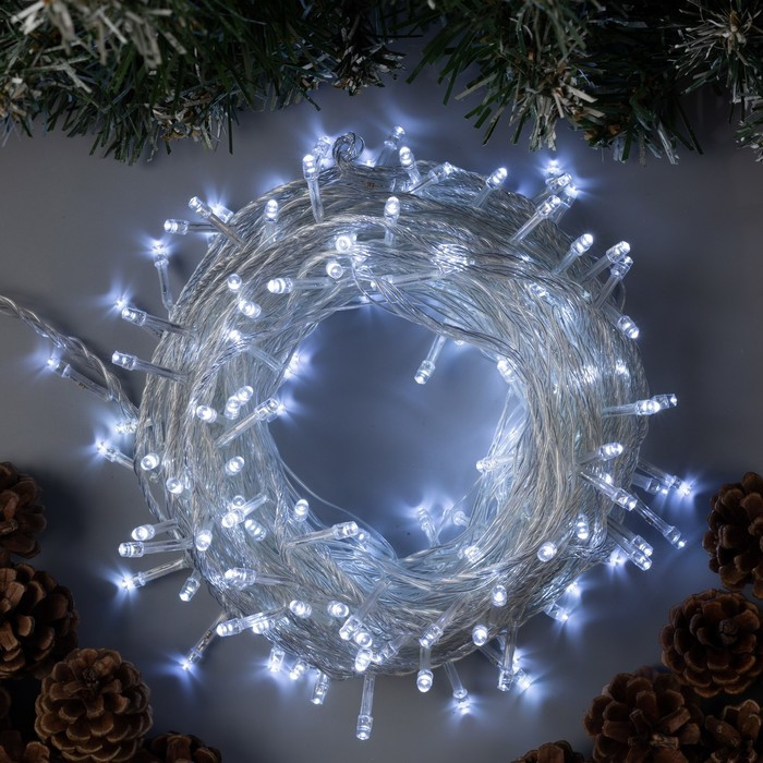 Гірлянда нитка світлодіодна 300 LED, 20 метрів, холодний білий