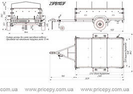 Причіп бортовий Кияшко зі знімними бортами 23PB1103F, фото 2
